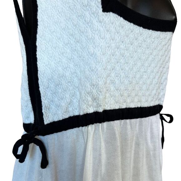 NEW Heather B Moon White / Black Trim Square Neck Knit Tank - Picture 4 of 11